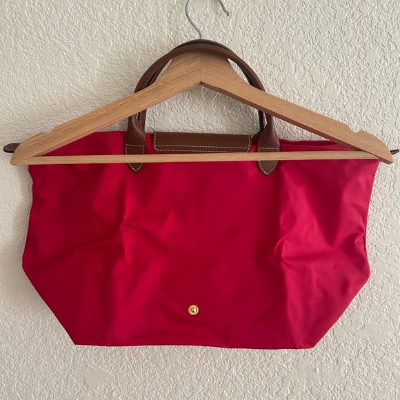 Longchamp Medium Le Pliage Red Bag Tote - Picture 2 of 11